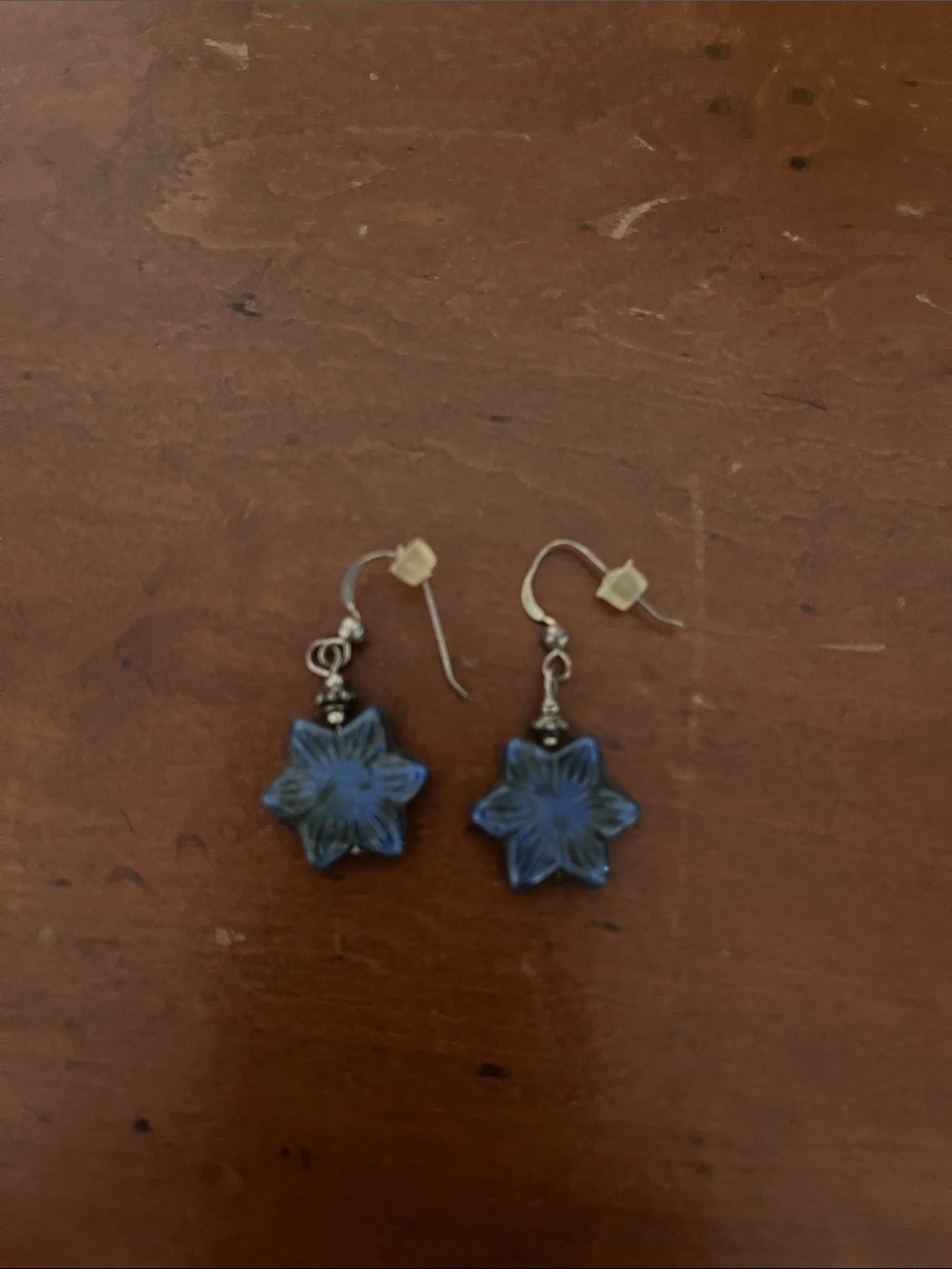 Blue Starflower Drop Earrings - Unbranded